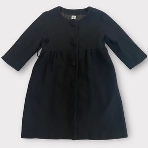 Thom Brown Girl Youth Coat Peacoat A Line Collarless Button Front Princess Royal